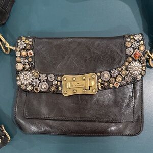 Campomaggi Black Leather Crossbody with Embellished Strap – Made in Italy